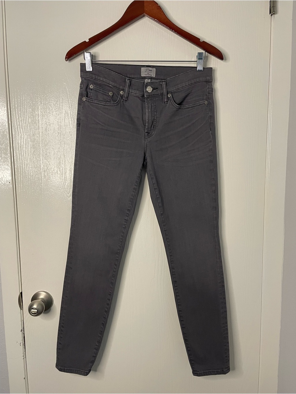 J.Crew Toothpick Skinny Jeans Gray Size 28 Mid Rise Stretch Denim